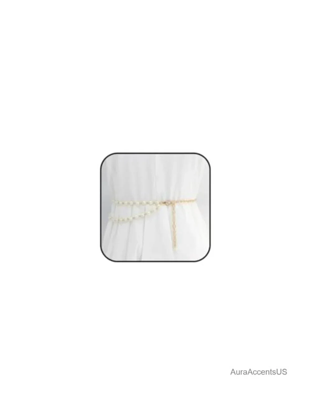 Gold Adjustable Pearl Waist Chain Bridal Wedding Sash Belt Sweater Chain